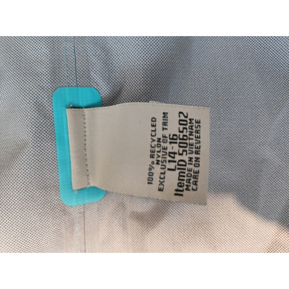 LL‎ Bean Kids Trail Model Rain Jacket Teal Aqua Blue Hooded Shell L 14-16 506502 - Picture 4 of 6